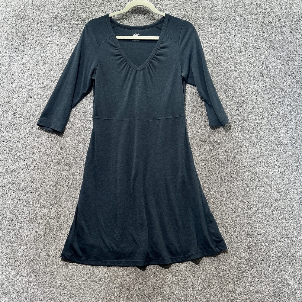 Eastern Mountain Sports Dress Women Small Gray 3/4 Sleeve Gorp Hiking Wool Blend